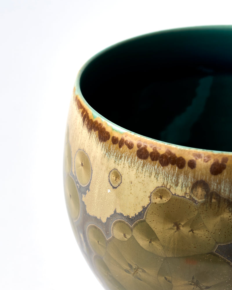 Ted Secombe — Small Crystalline Glaze Bowl in 'Bronze'