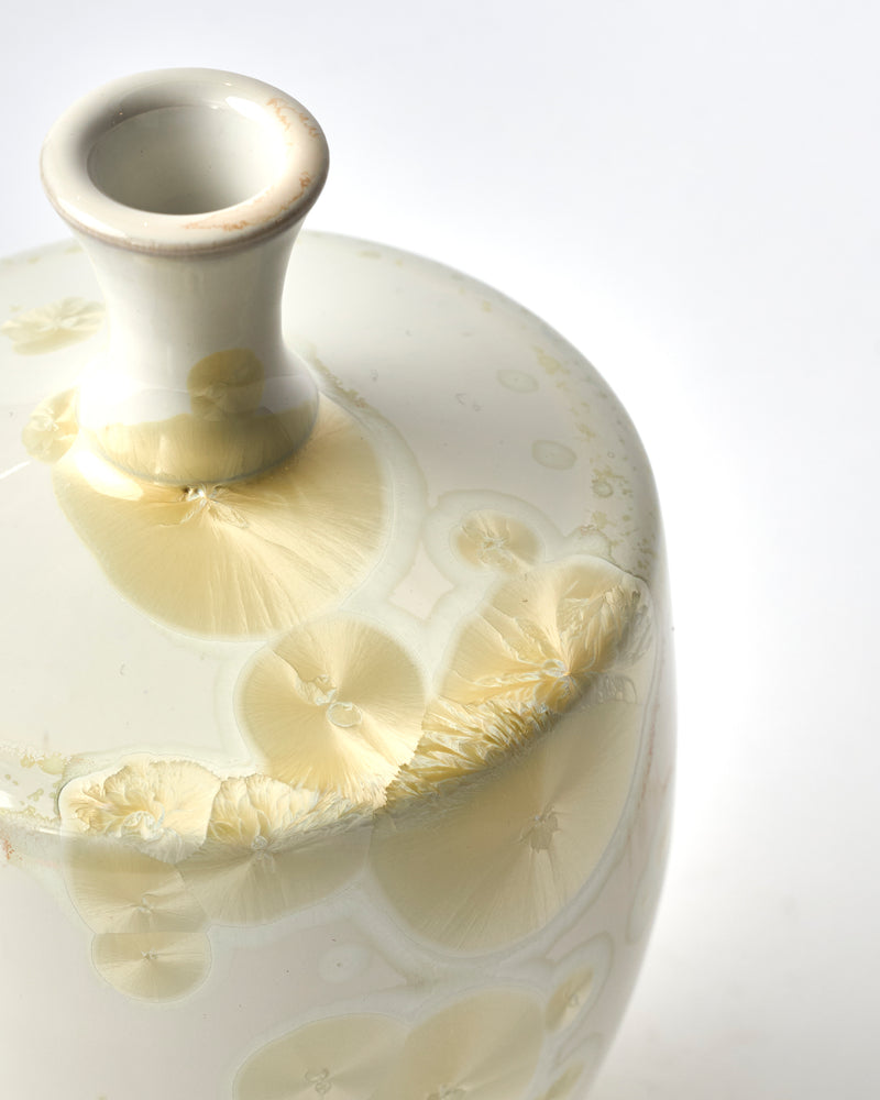 Ted Secombe — Small Crystalline Glaze Vase with Neck 'Snow'