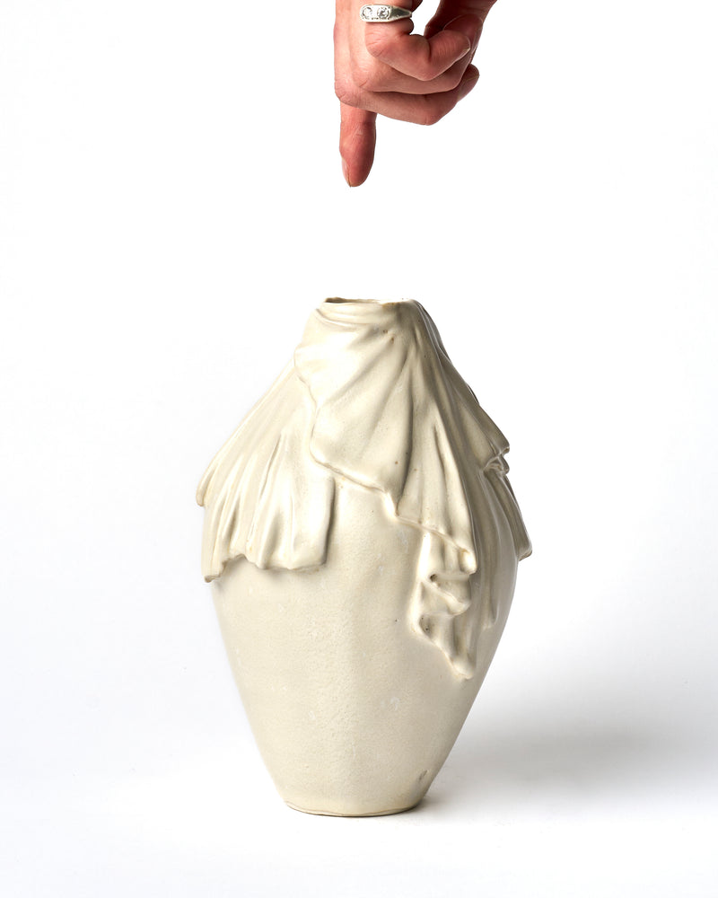 Alexandra Howie — 'Milkstone Curtain Vase', Sculptural Vase