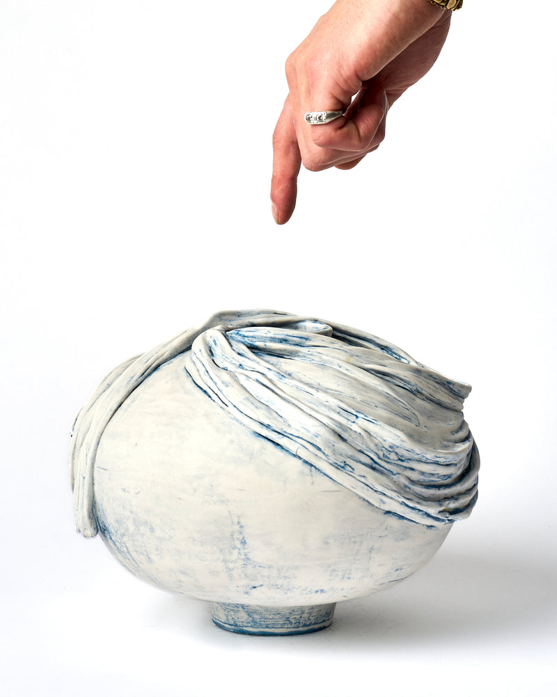 Alexandra Howie — 'Fractured Cobalt Moon Jar', Sculptural Vase