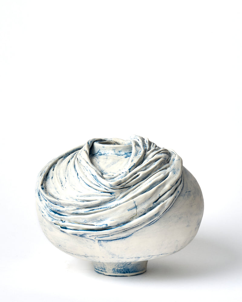 Alexandra Howie — 'Fractured Cobalt Moon Jar', Sculptural Vase