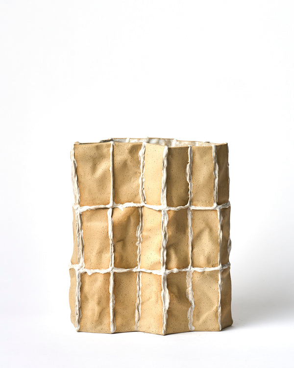 Lucy Tolan — Tile Vessel in Biscuit with White Seams