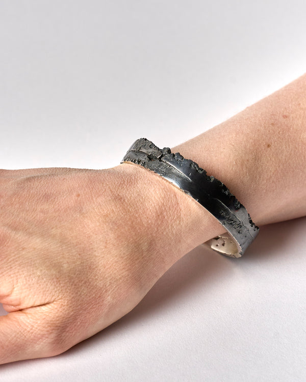Karen Gall — 'Weathered Bangle III' in Silver