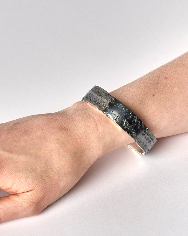 Karen Gall — 'Weathered Bangle II' in Silver