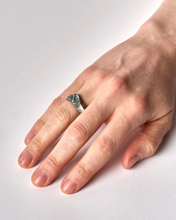 ZIPEI — 'Skylight Ring' in Oxidised Silver