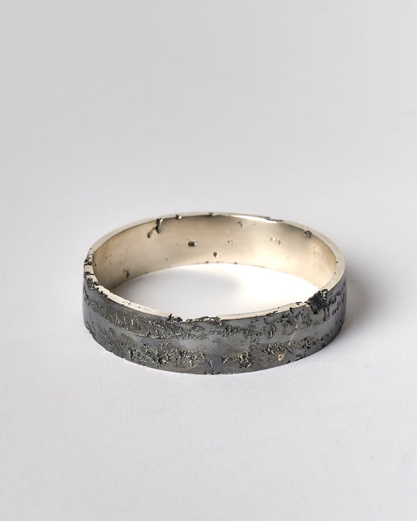 Karen Gall — 'Weathered Bangle II' in Silver