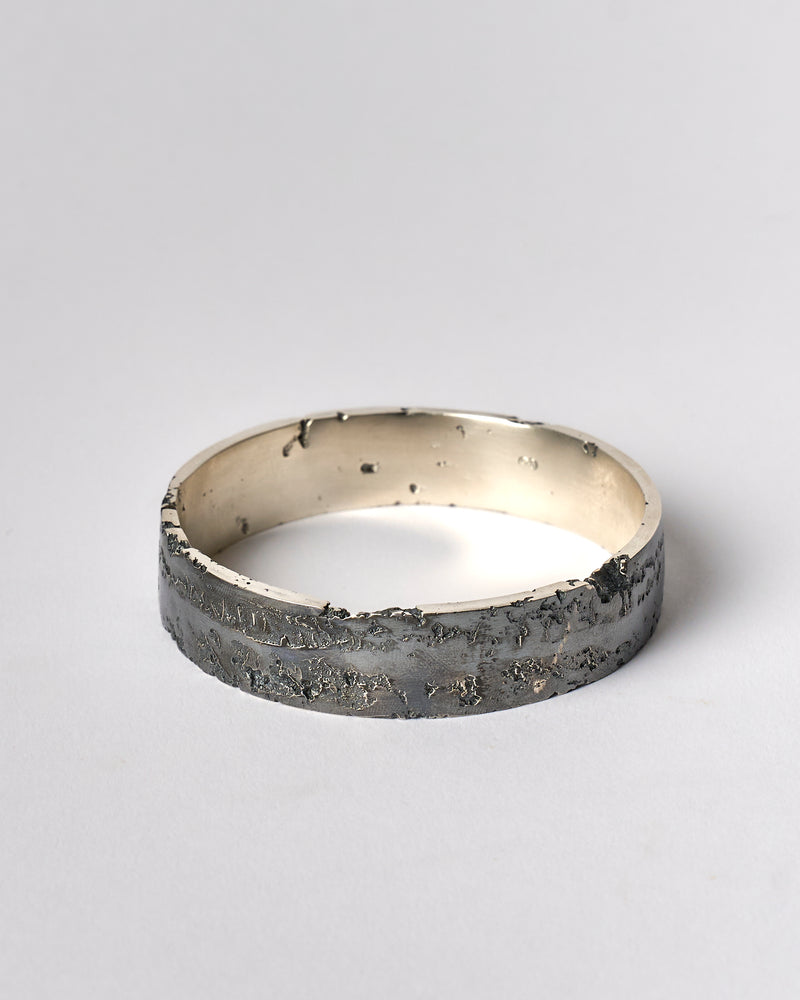 Karen Gall — 'Weathered Bangle II' in Silver