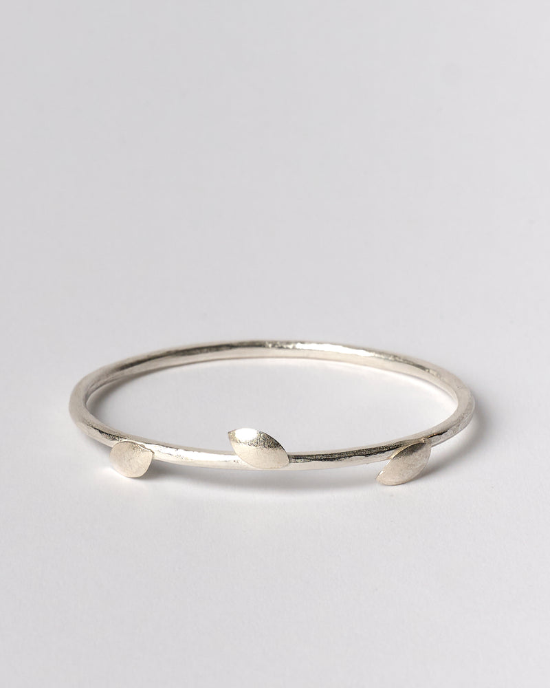 Shimara Carlow — 'Three Leaves' Silver Bangle