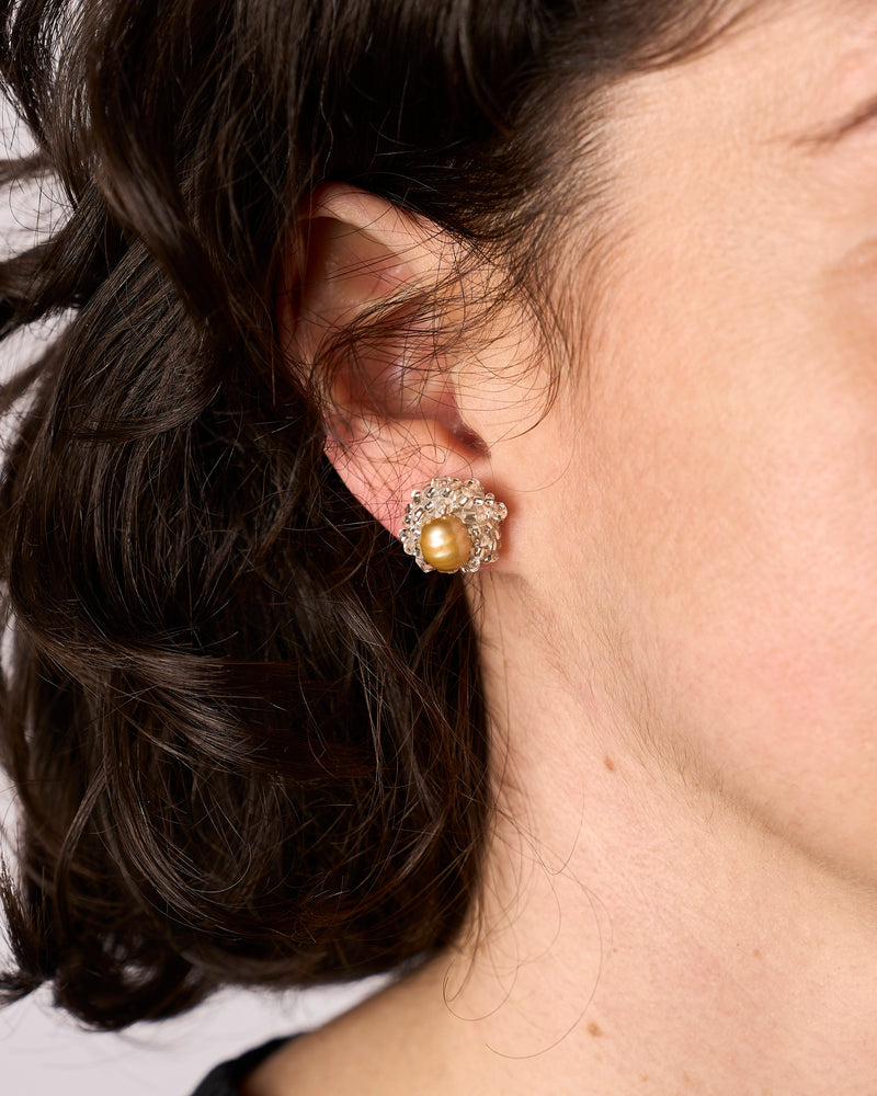 Louise Meuwissen — 'Little Studs' Earrings with Golden Pearl