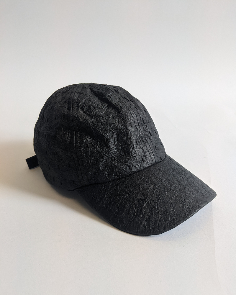 DNJ — Waxed Japanese Paper Cap in Black on Black