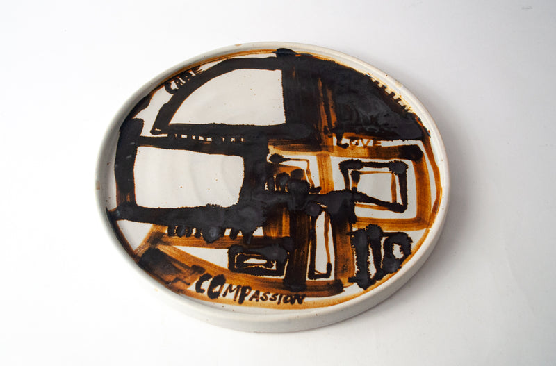 Em Frank — 'Compassion' Iron Oxide Painted Plate