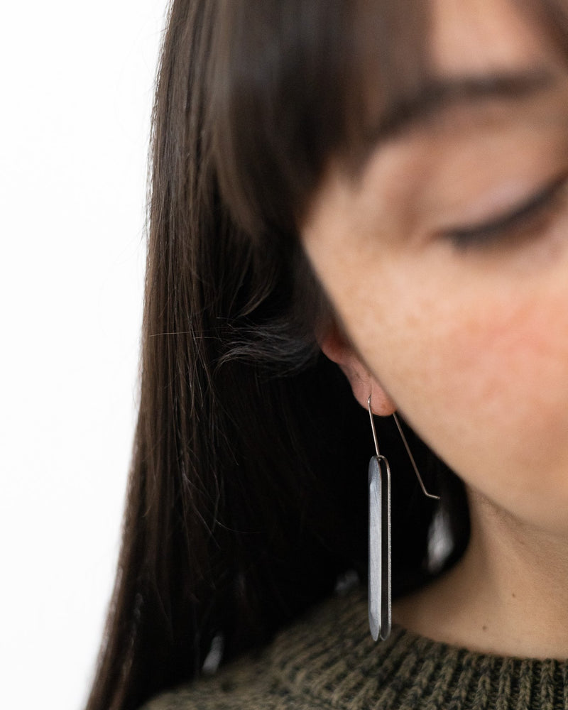 Ferro Forma — Large Oval Earrings in Stainless Steel