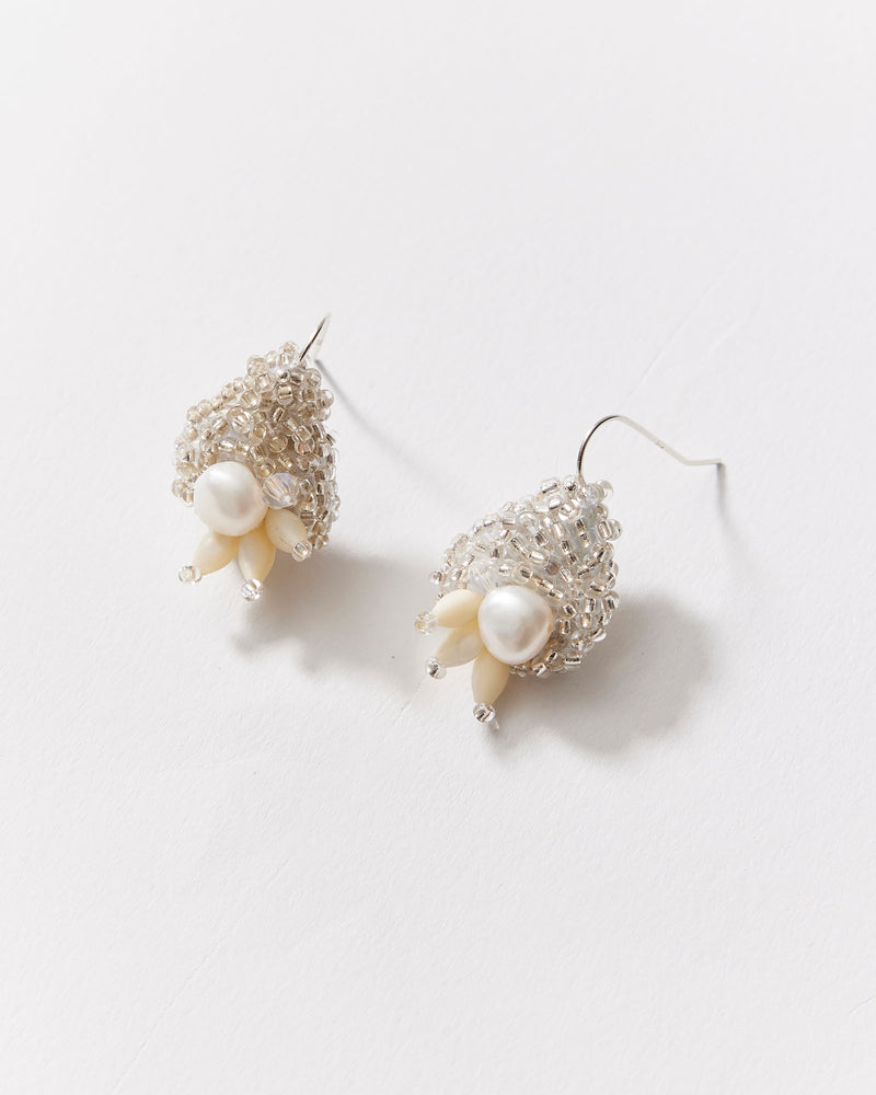 Louise Meuwissen — Pearl Tear Drop Earrings in White