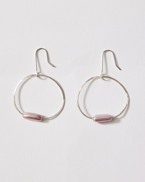 Mary Odorcic — Large 'Orbit Hook' Earrings in Pink