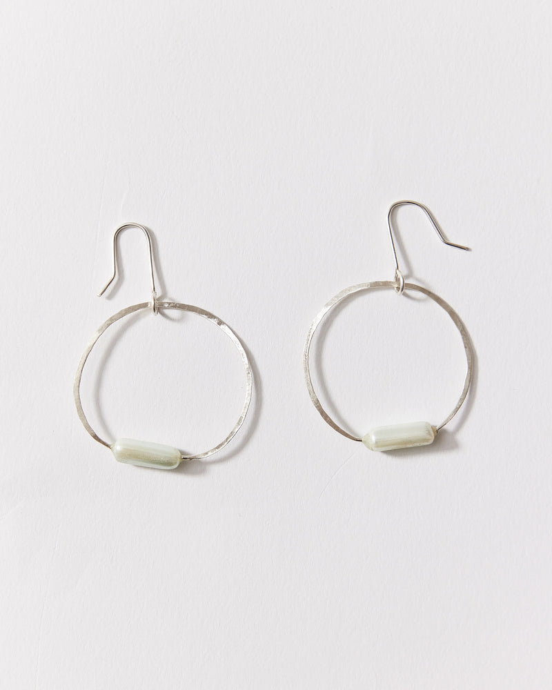 Mary Odorcic — Large 'Orbit Hook' Earrings in Green