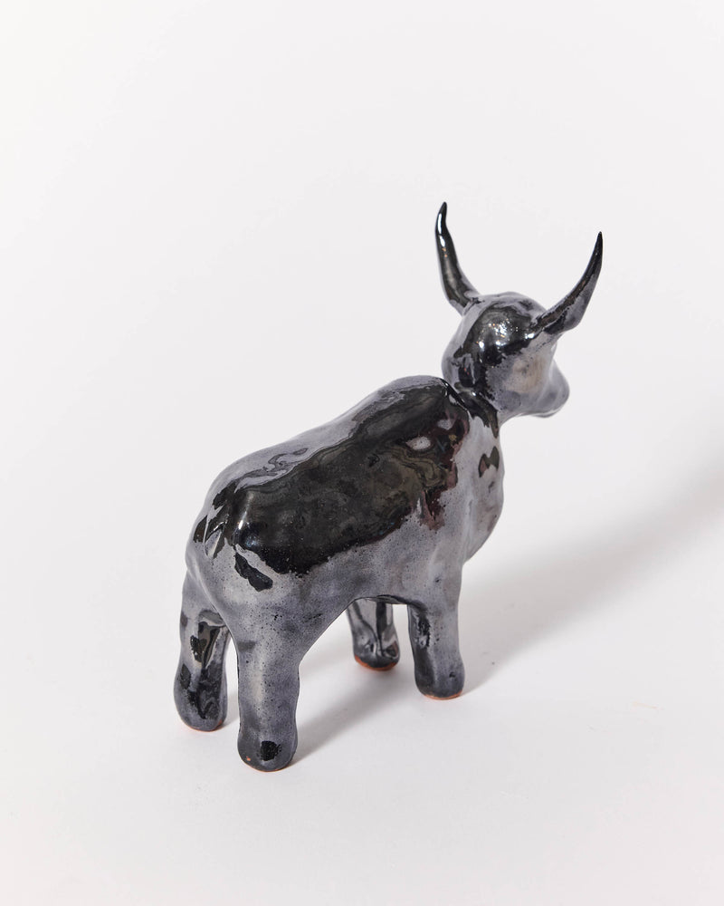 Raphy — 'Silver Bull' Sculptural Ceramic, 2025