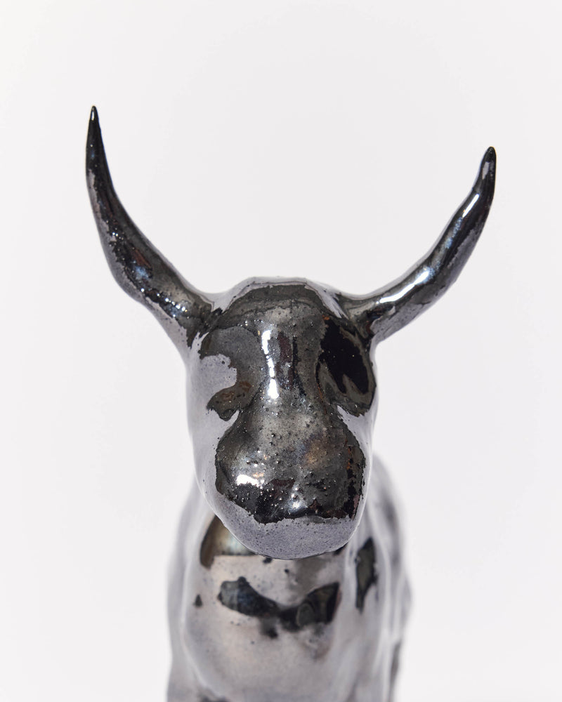 Raphy — 'Silver Bull' Sculptural Ceramic, 2025