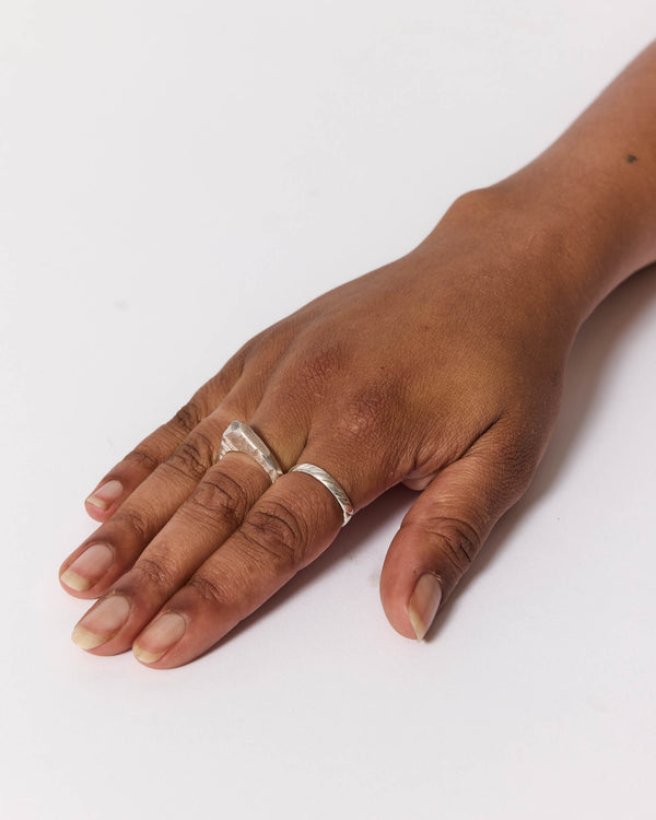 Celia Dottore — 'Chunky Carved' Ring in Silver