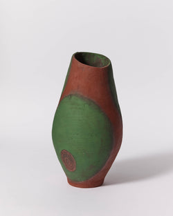 Marian Fox — Green Circle on Mahogany, Sculptural Vessel