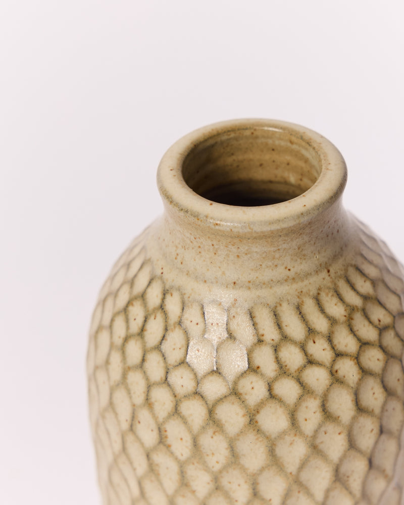 Asahi So —  Small Carved Budvase in Sandstone