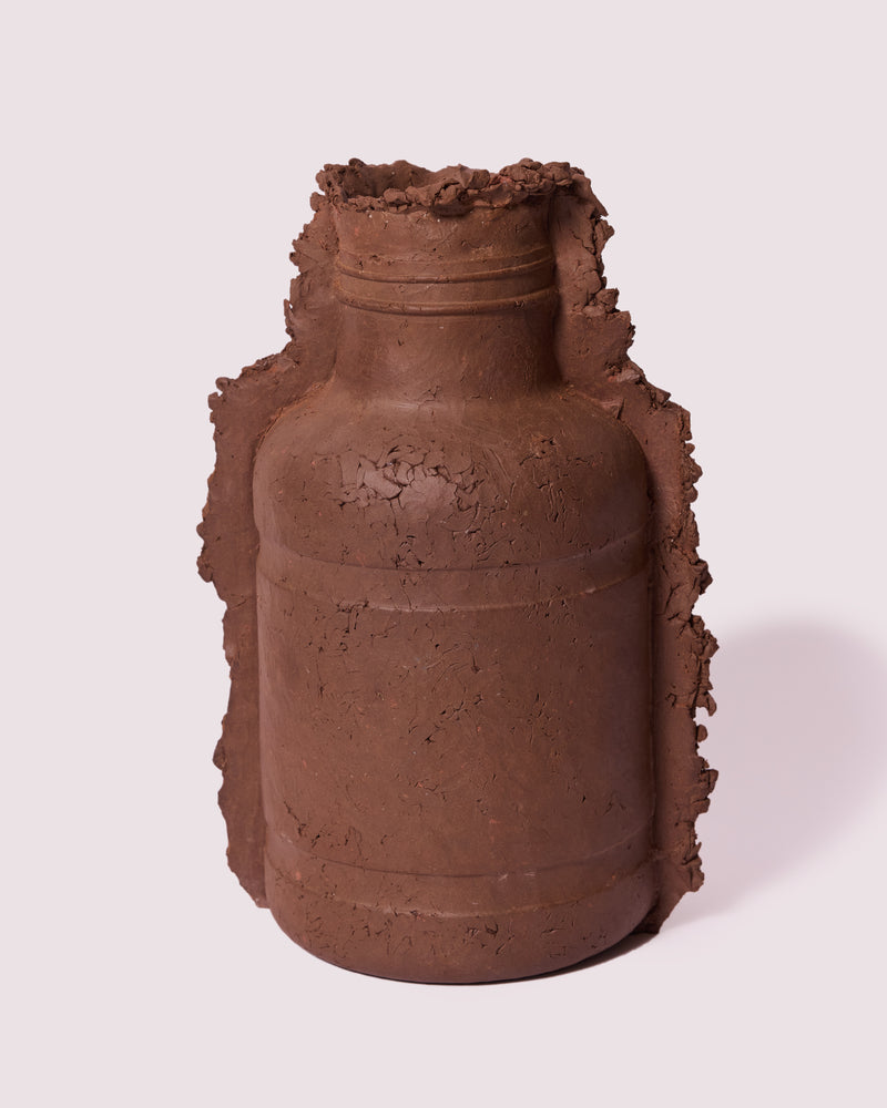 Kristin Burgham — 'Banded Jar' in Burnt Umber, Sculptural Vessel