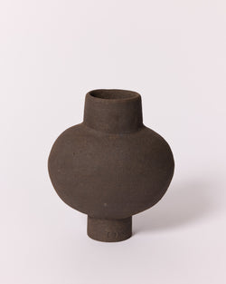 Simone Karras — Small 'B Vessel' in Black Raku, 2024