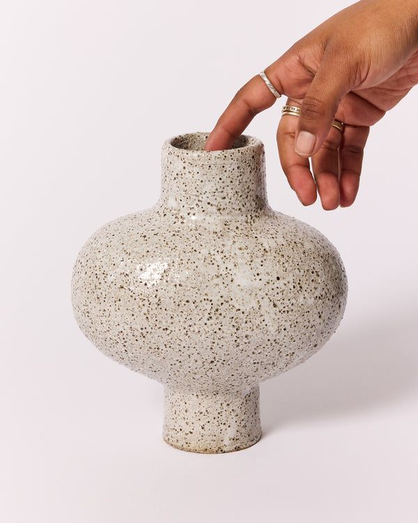 Simone Karras — Small 'B Vessel' in White Speckle, 2024