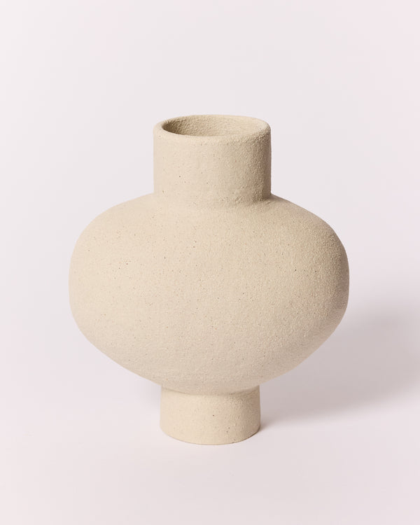 Simone Karras — Small 'B Vessel' in White Raku, 2024