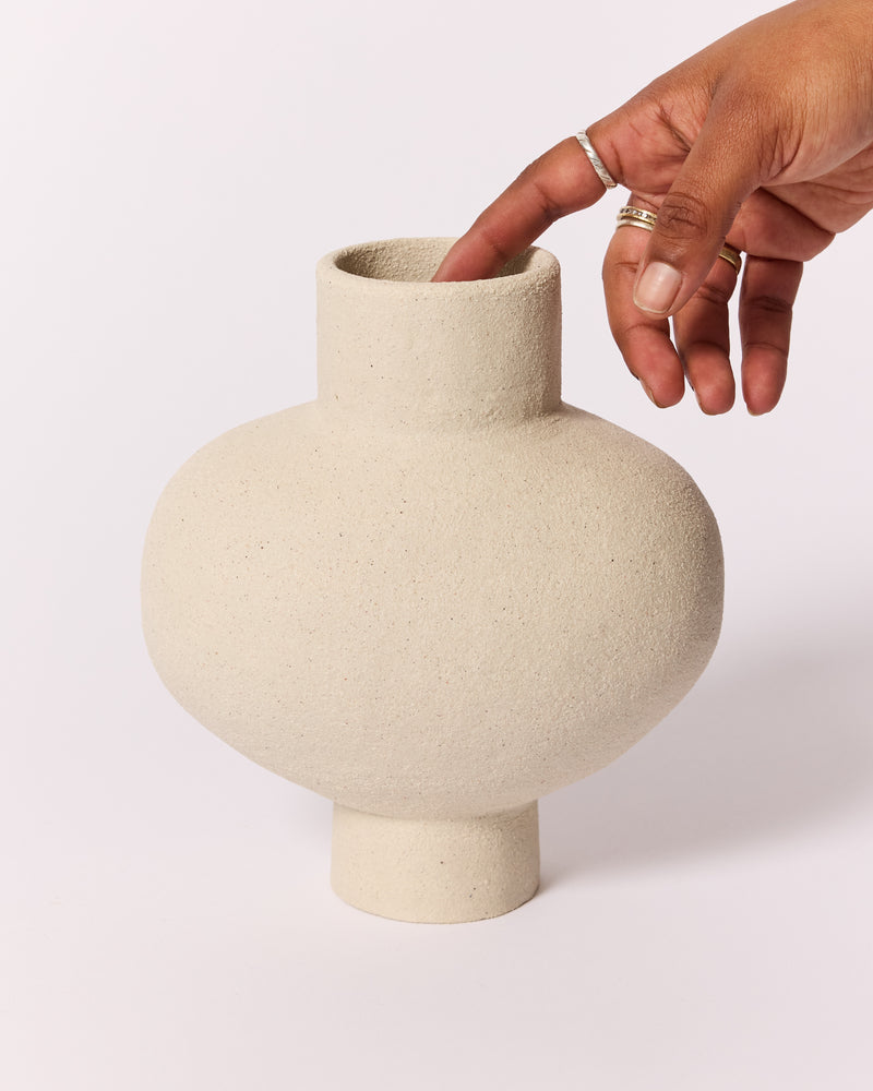 Simone Karras — Small 'B Vessel' in White Raku, 2024