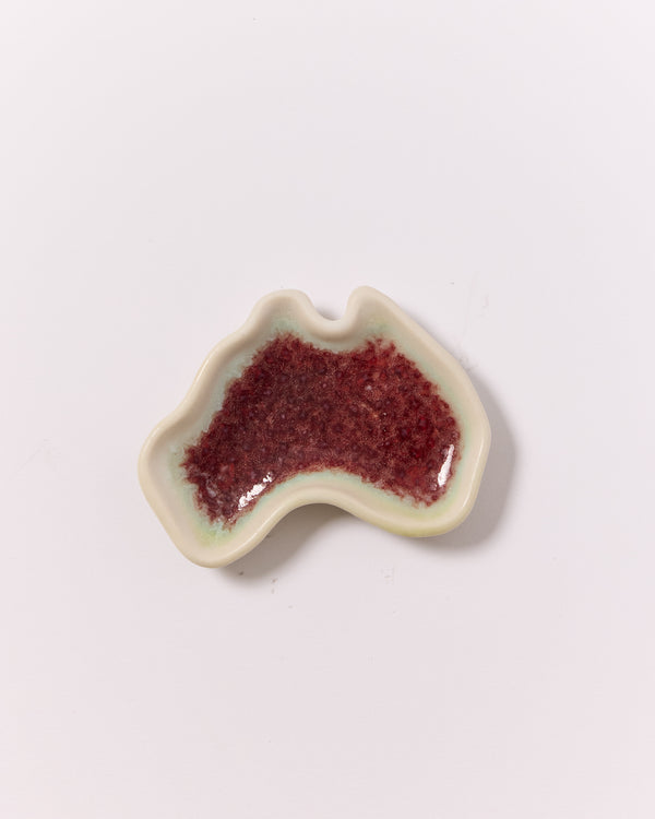 Christopher Plumridge  — Small 'Australia' Ceramic Dish in Red and White