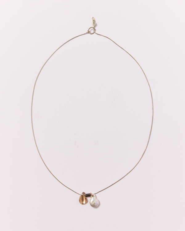 Mary Odorcic — Keshi and Rose Gold Snake Chain Necklace