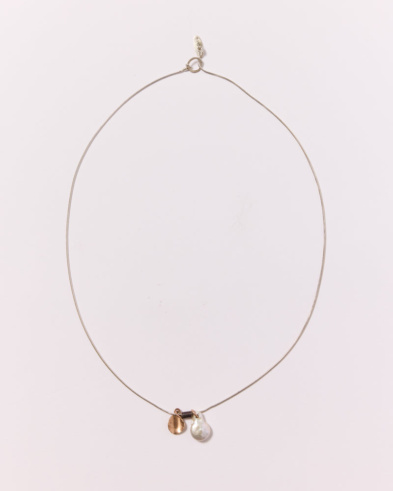 Mary Odorcic — Keshi and Rose Gold Snake Chain Necklace