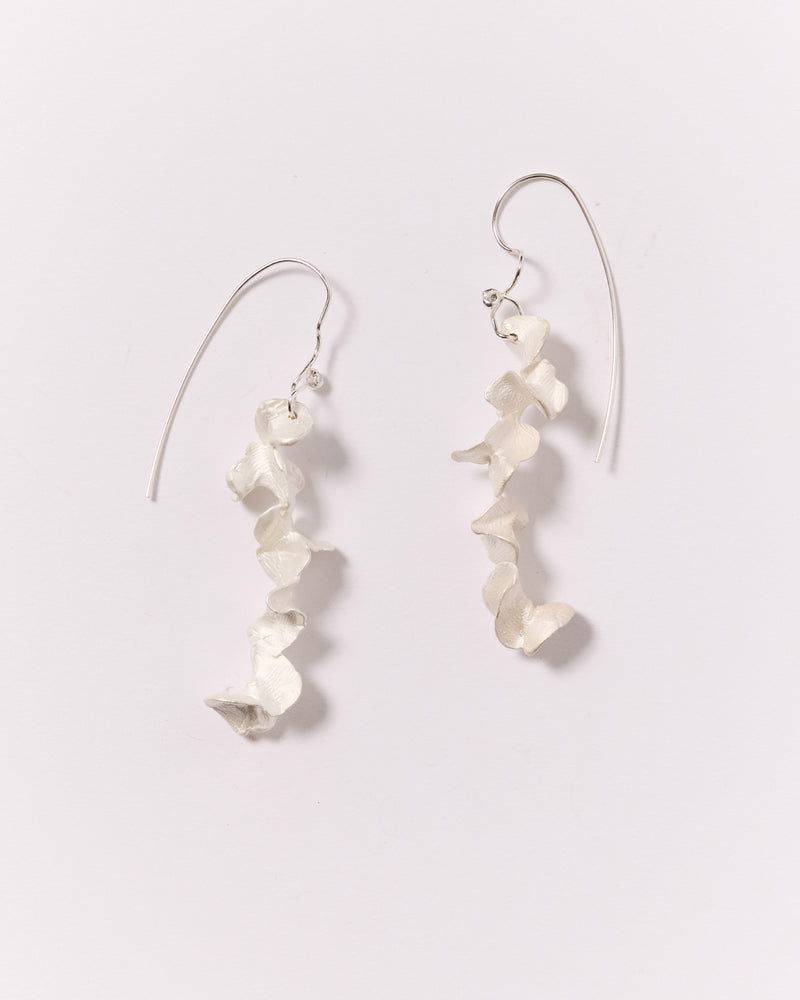 ZIPEI — 'Falling Flower' Drop Earrings, in Silver