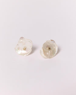 Mary Odorcic — 'Cornflake Keshi Stud' Earrings with Rose Gold