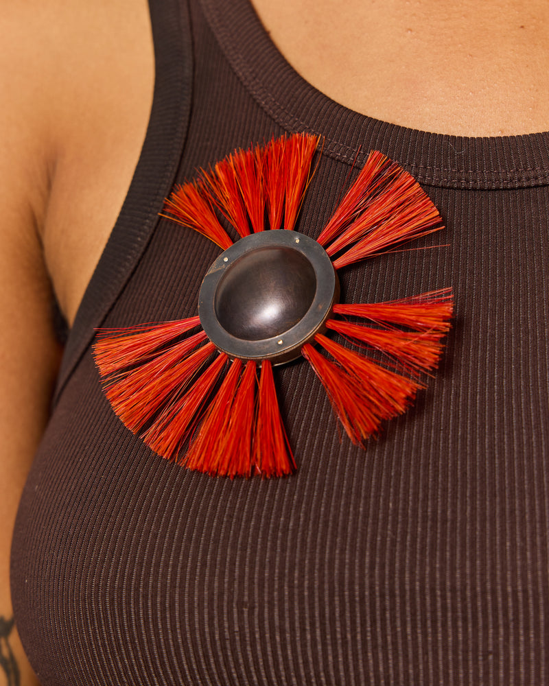 Anke Kindle – 'Kugel Scrubber' Brooch in Orange