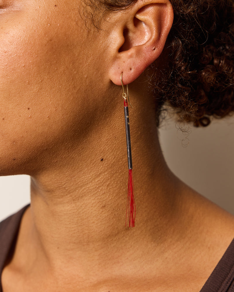 Anke Kindle – Oxidised 'Pinsel' Earrings in Red