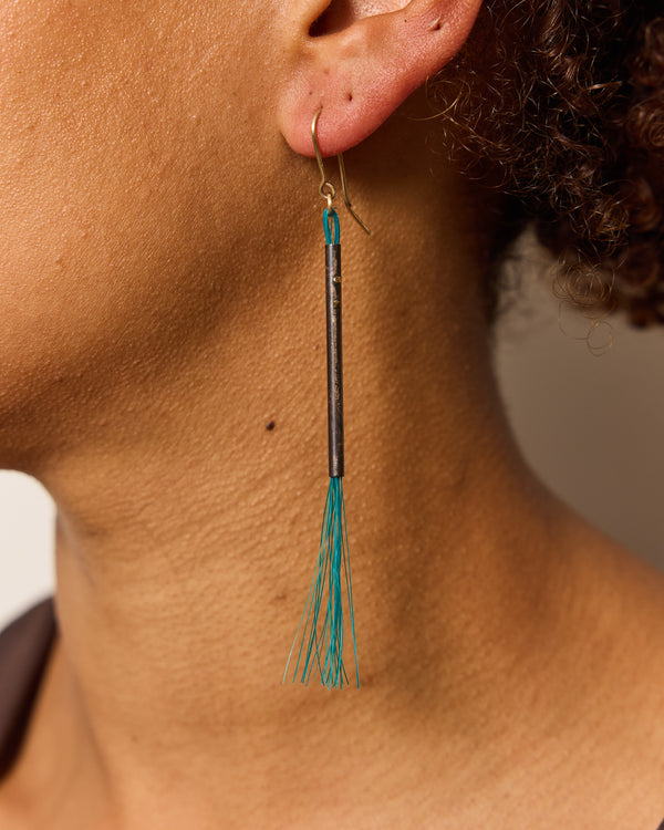 Anke Kindle – Oxidised 'Pinsel' Earrings in Teal