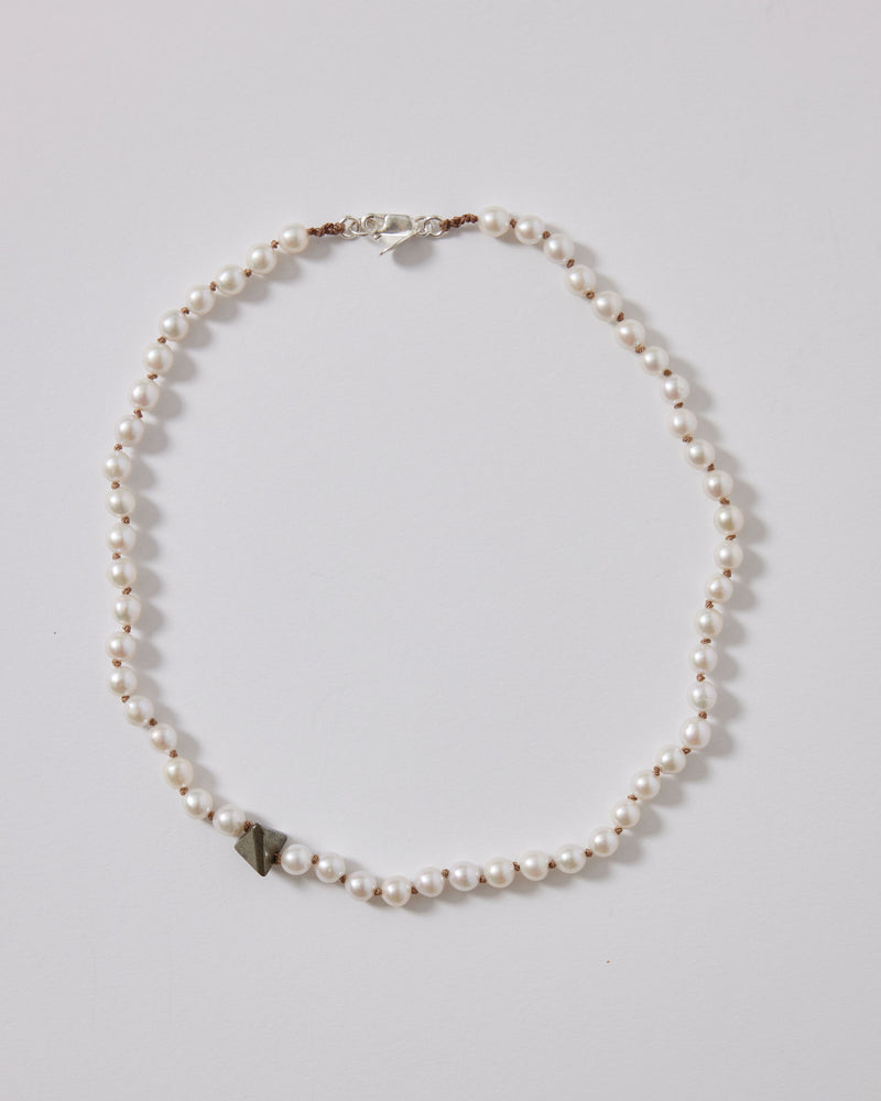 Taë Schmeisser —  'Galene' Pearl and Pyrite Necklace