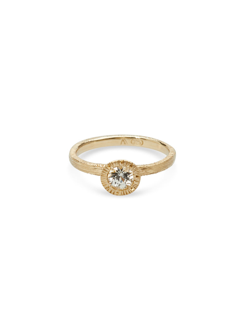 Abby Seymour — 'Radial Solitaire' Ring with White Sapphire