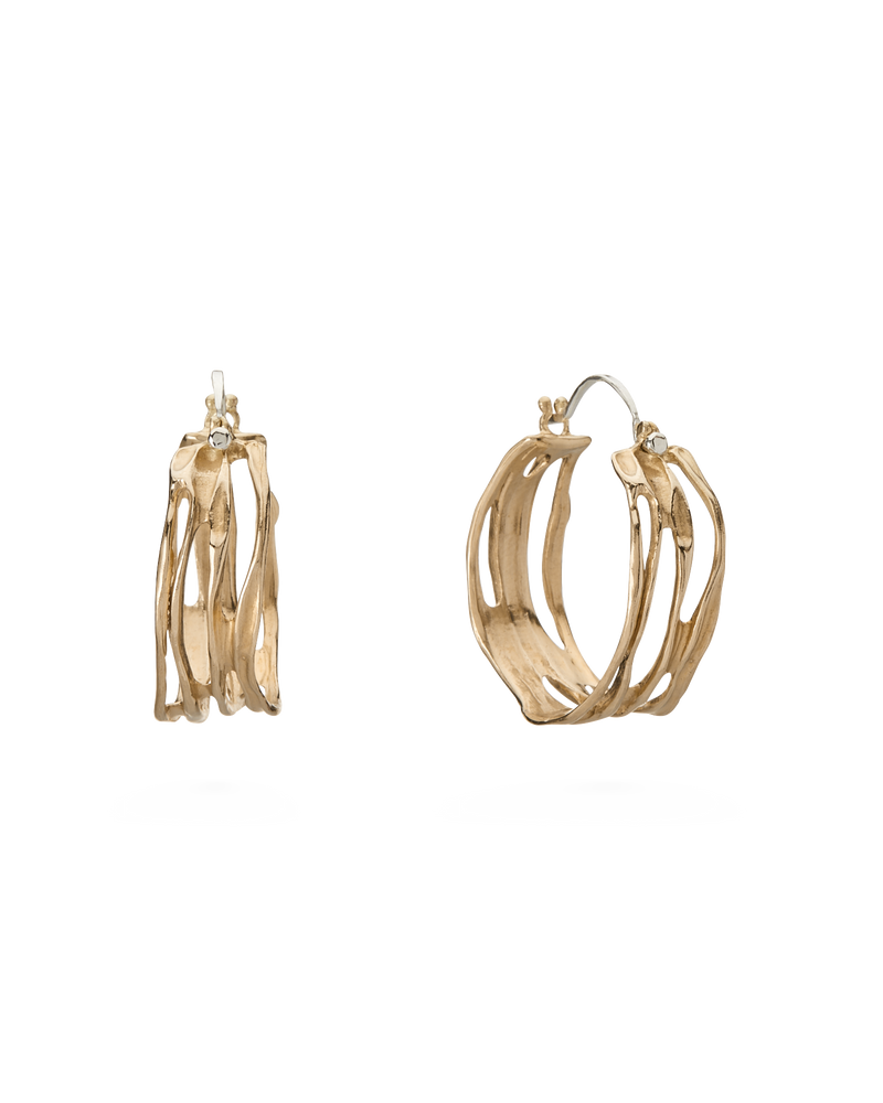 Abby Seymour — 'Konbu' Hoop Earrings in Brass