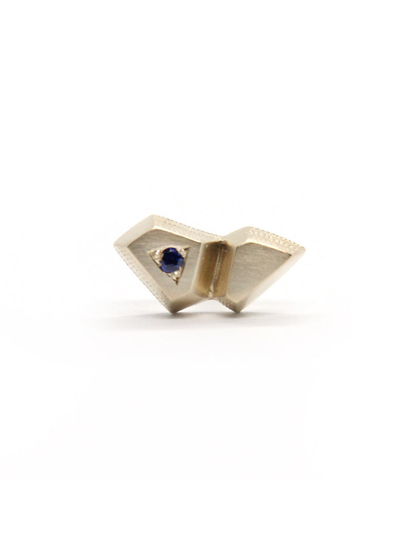 Lauren Trojkovic — 'Crystalline II' Stud in Gold with Ceylon Sapphire