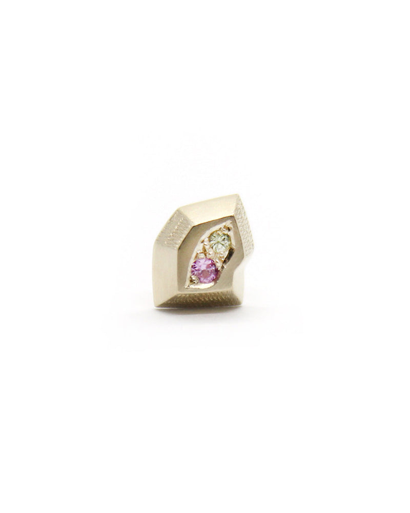 Lauren Trojkovic — 'Crystalline IV' Stud in Gold with Sapphires