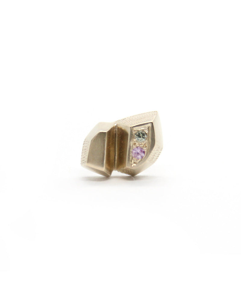 Lauren Trojkovic — 'Crystalline VII' Stud in Gold with Sapphires