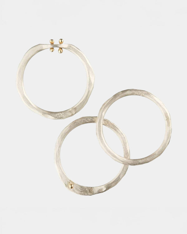 Taë Schmeisser  — Sterling Silver and 9 CT Gold Set of 3 Rings