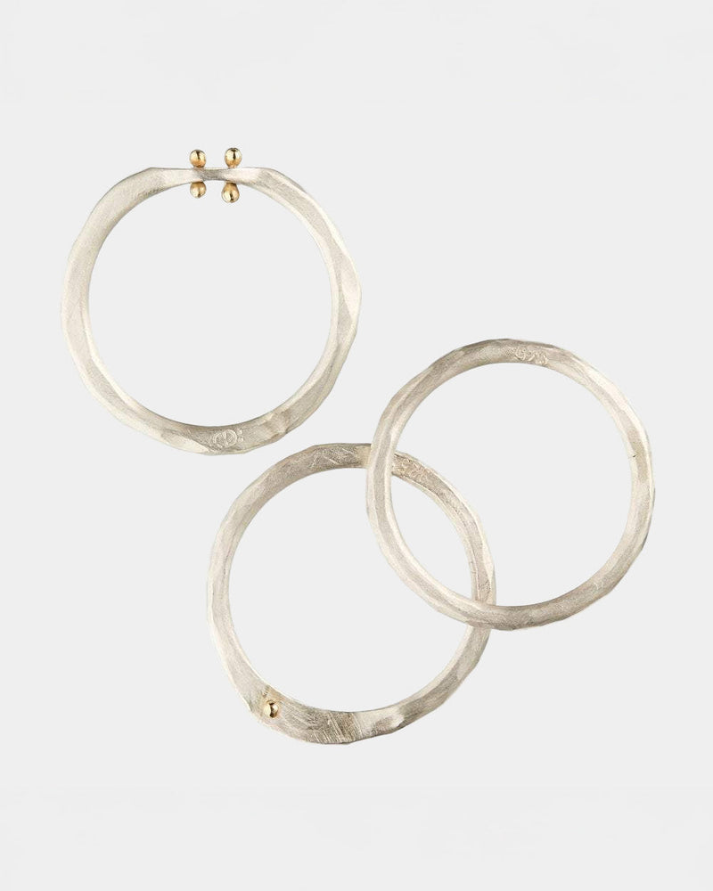 Taë Schmeisser  — Sterling Silver and 9 CT Gold Set of 3 Rings