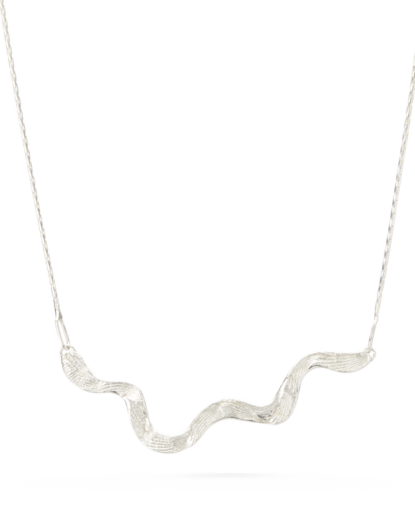 Abby Seymour — 'Tide Plaque' Necklace in Silver