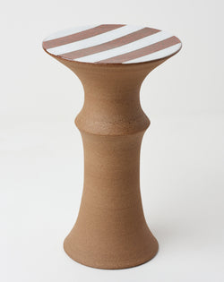 Alison Frith — 'Americana'  Ceramic Plinth in Brown and White
