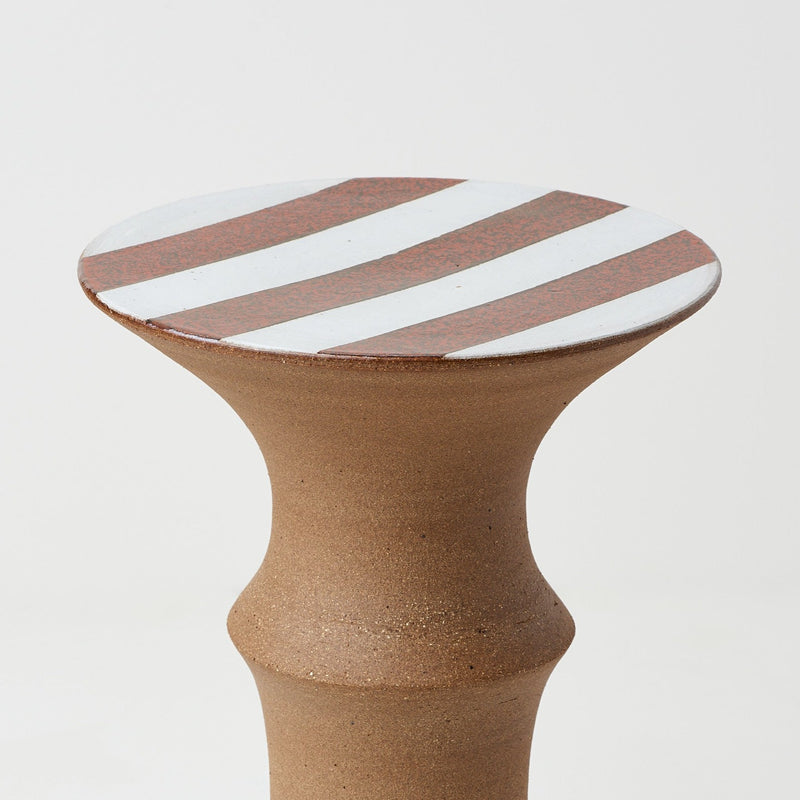 Alison Frith — 'Americana'  Ceramic Plinth in Brown and White