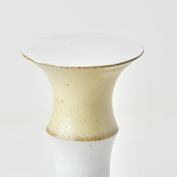 Alison Frith — 'Vanilla Slice'  Ceramic Plinth in White and Lemon