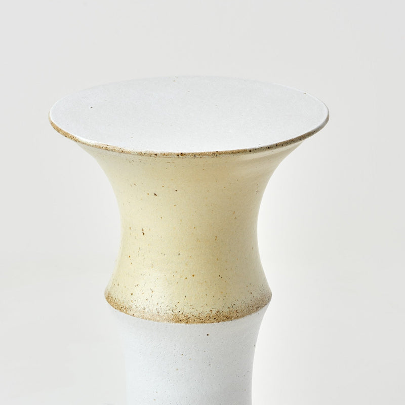 Alison Frith — 'Vanilla Slice'  Ceramic Plinth in White and Lemon
